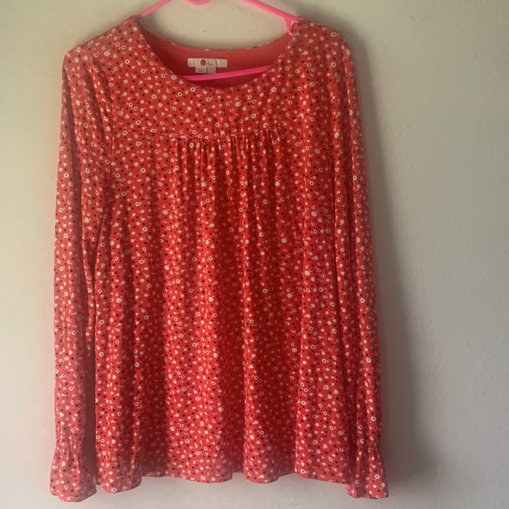 Boden Red Flare Cuff Jersey Top size 10 - Picture 3 of 8